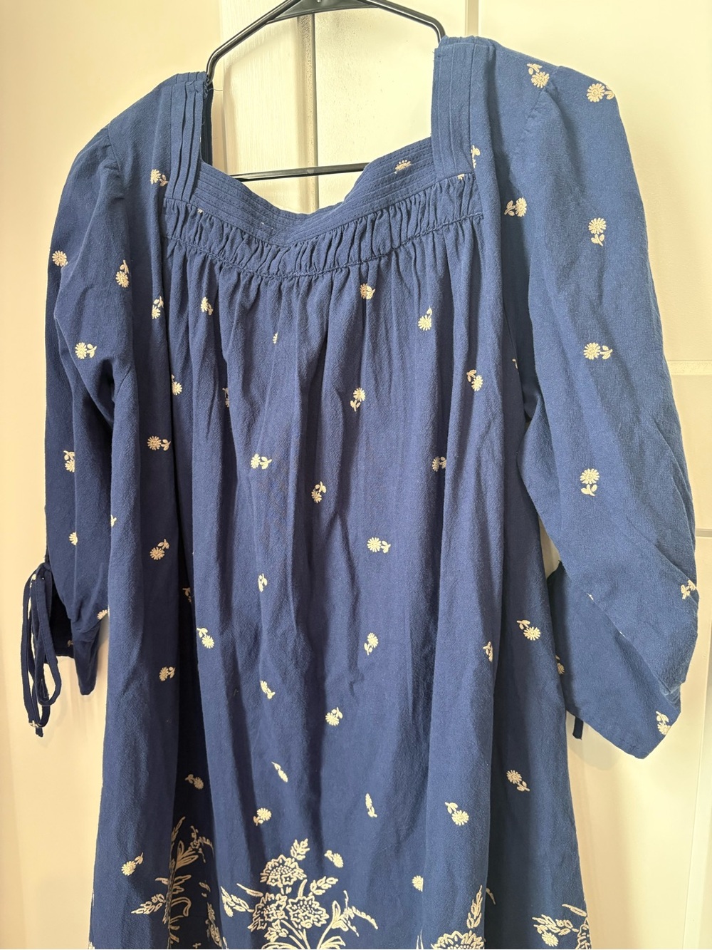 Free People Sonora Printed Mini Dress Navy Blue Medium - Picture 11 of 16